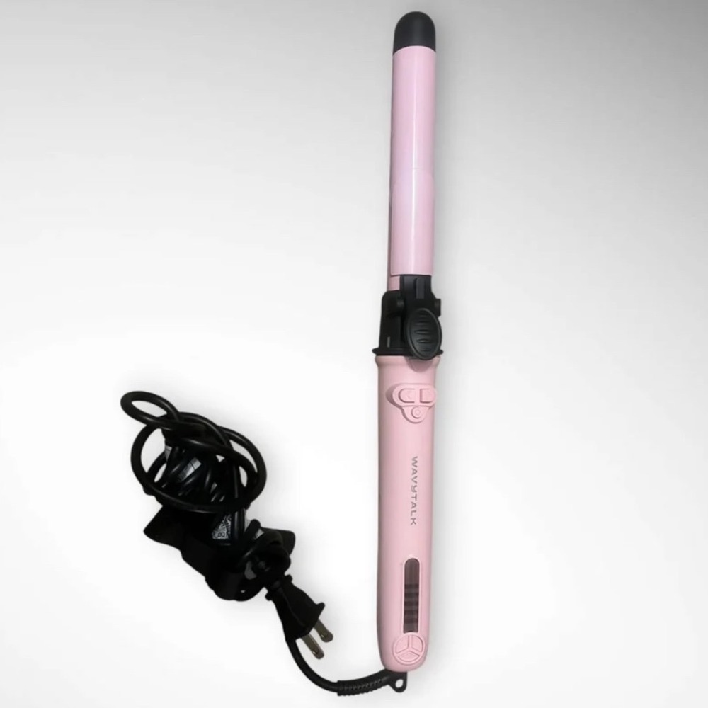 WAVYTALK Pink 1" Automatic Rotating Curling Iron For Effortless Waves